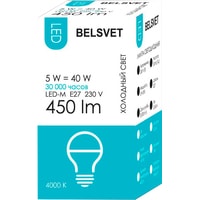 Светодиодная лампочка Belsvet LED-M G45 E27 5 Вт 4000 К
