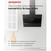 Кухонная вытяжка MAUNFELD Bridge 60 (нержавеющая сталь/черное стекло)
