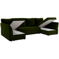 П-образный диван Лига диванов Гесен 29329 (микровельвет, зеленый)