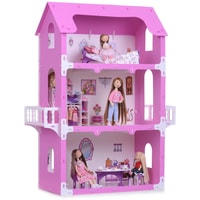 Кукольный домик Krasatoys Екатерина с мебелью 000263 (белый/розовый)