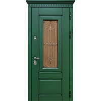 Металлическая дверь Сталлер Боссика 205x96L (сосновый зеленый/слоновая кость)