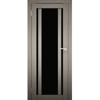 Межкомнатная дверь Юни Амати 11 (ч) 90x200 (дуб дымчатый/черное стекло) в Мозыре