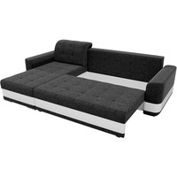 Угловой диван Mebelico Честер 61120 (левый, вельвет черный/экокожа белый)