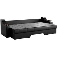 П-образный диван Craftmebel Сенатор (п-образный, боннель, экокожа, черный)