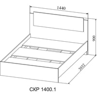 Кровать ДСВ Софи СКР 1400.1 200x140 (дуб сонома)