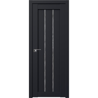 Межкомнатная дверь ProfilDoors 49U L 60x200 (черный матовый/стекло дождь белый)
