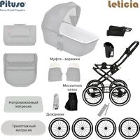 Коляска-люлька Pituso Leticia Classic (508/CL, uzor white/black/new grey)