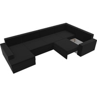 П-образный диван Mebelico Мэдисон-П 106866 (правый, черный/фиолетовый)