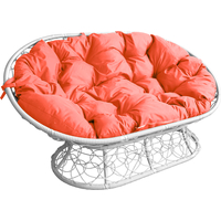 Садовый диван M-Group Мамасан 12110107 (белый ротанг/оранжевая подушка)