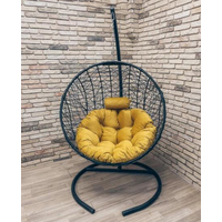 Подвесное кресло Craftmebel Кокон Круглое Стандарт (черный/желтый)