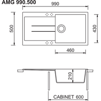 Кухонная мойка Longran Amanda AMG 990.500 (sabbia/58)