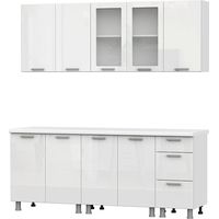 Готовая кухня SV-Мебель Модерн 2.0м МДФ без столешниц (белый/белый глянец)