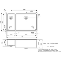 Кухонная мойка Reginox New York 18X40+50X40 (L) (правая)