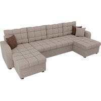 П-образный диван Лига диванов Ливерпуль 31471 (рогожка, бежевый)