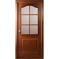 Межкомнатная дверь Belwooddoors Капричеза 60 см (стекло, шпон, орех/кора дуба бронза)