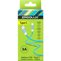 Кабель Ergolux ELX-CDC02-C06 USB Type-A - USB Type-C (1.2 м, синий)