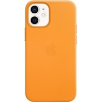 Чехол для телефона Apple MagSafe Leather Case для iPhone 12 mini (золотой апельсин)