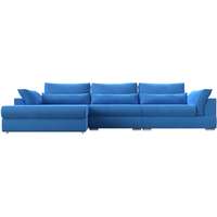 Угловой диван Mebelico Пекин Long 115425L (левый, велюр, голубой)