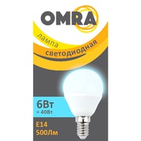 Светодиодная лампочка Omra G45 E14 6 Вт 4000 К