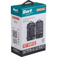 Набор отвертка с битами и головками Bort BTK-117 (117 предметов)
