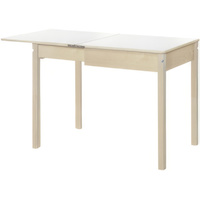 Кухонный стол Элегия Пластик с выдвижным подстольем (супер белый/лак бесцветный)