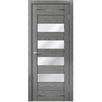 Межкомнатная дверь MDF-Techno Dominika 106 80x200 (скай оук серый, стекло лакобель черный)