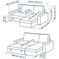 Угловой диван Ikea Виласунд 692.824.55 (хилларед темно-синий)