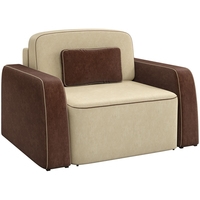 Кресло-кровать Mebelico Гермес 59341 (вельвет, бежевый/коричневый)