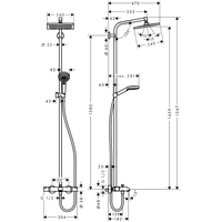 Душевая система  Hansgrohe Crometta E 240 1jet Showerpipe [27298000]