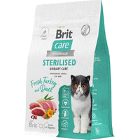 Сухой корм для кошек Brit care Superpremium Sterilised с индейкой и уткой для стерилизованных (профилактика МКБ) 400 г