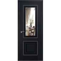 Межкомнатная дверь ProfilDoors 28U L 80x200 (черный матовый/мателюкс прозрачное серебро)