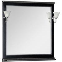  Aquanet Зеркало Валенса 90 00180140 (черный краколет/серебро)