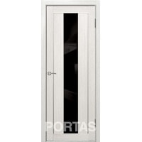 Межкомнатная дверь Portas S25 80x200 (французский дуб, стекло lacobel черный лак)