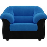 Интерьерное кресло Лига диванов Карнелла 105829 (велюр, голубой/черный)