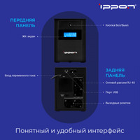 Источник бесперебойного питания IPPON Back Basic 1200 LCD Euro