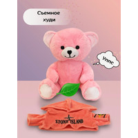 Большая игрушка Sun&Rain Медведь Stone Islande (розовый/персиковое худи)