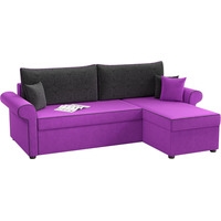 Угловой диван Mebelico Милфорд (вельвет, фиолетовый/черный)