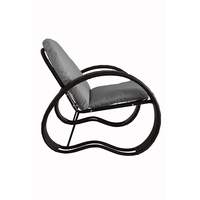 Кресло M-Group Фасоль 12370409 (черный ротанг/серая подушка)