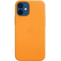 Чехол для телефона Apple MagSafe Leather Case для iPhone 12 mini (золотой апельсин)
