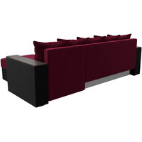 Угловой диван Лига диванов Дубай лайт правый 114179 (микровельвет бордовый/черный)