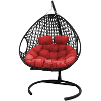 Подвесное кресло M-Group Для двоих Люкс 11510406 (черный ротанг/красная подушка)