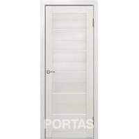 Межкомнатная дверь Portas S22 80x200 (французский дуб, стекло lacobel белый лак)