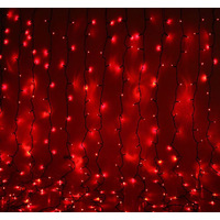 Световой дождь Luazon Занавес (пвх черный, 2x3 м, красный) [1080245]