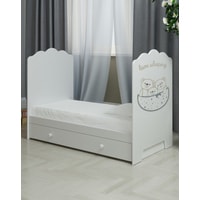Классическая детская кроватка VDK Love Sleeping маятник с ящиком (белый/серый)