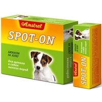 Капли от блох и клещей Amstrel Spot-on для щенков и собак мелких пород