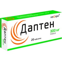 Препарат для лечения заболеваний нервной системы Лекфарм Даптен, 300 мг, 20 таб.