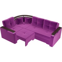 Угловой диван Лига диванов Комфорт 102605 (левый, микровельвет, фиолетовый)