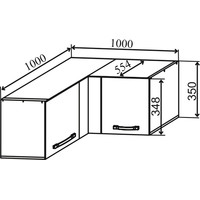 Шкаф навесной ДСВ Тренто ГПГУ 1000 (серый/белый)