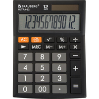 Бухгалтерский калькулятор BRAUBERG Ultra 12-BK 250491 (черный)