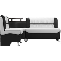 Угловой диван Лига диванов Сидней 263 левый 107389 (экокожа, белый/черный)